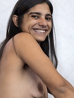 Karen H strips naked in her blue bathroom